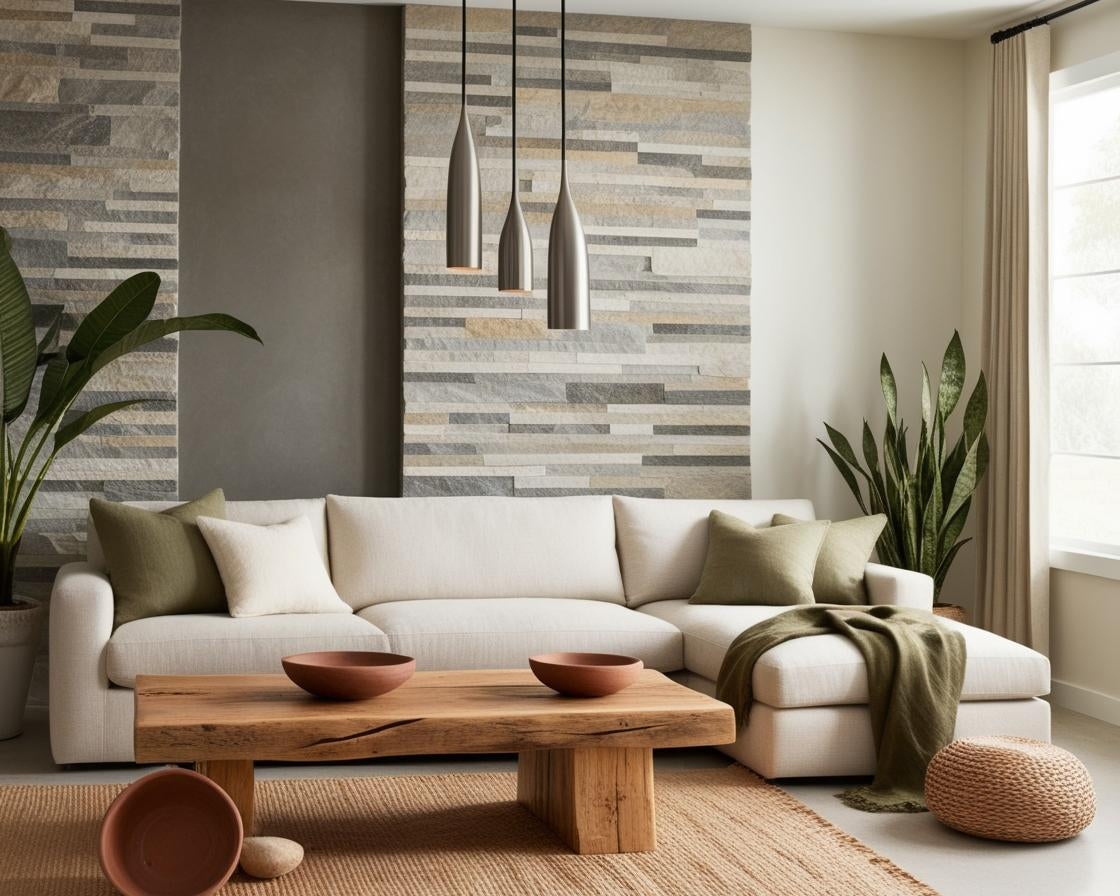 A beautifully styled living room that reflects the inner beauty of nature, not just the outdoors but the emotional comfort and elegance inspired by natural form and function.