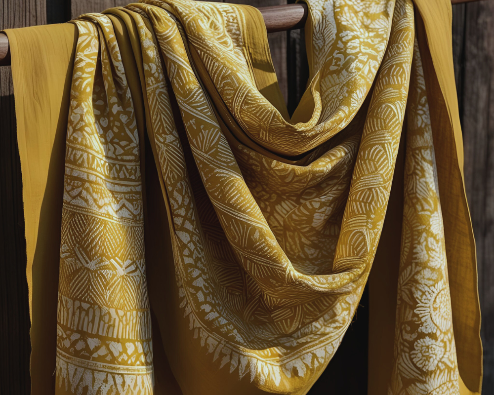 Mustard Yellow Linen Fabric by the Yard.
