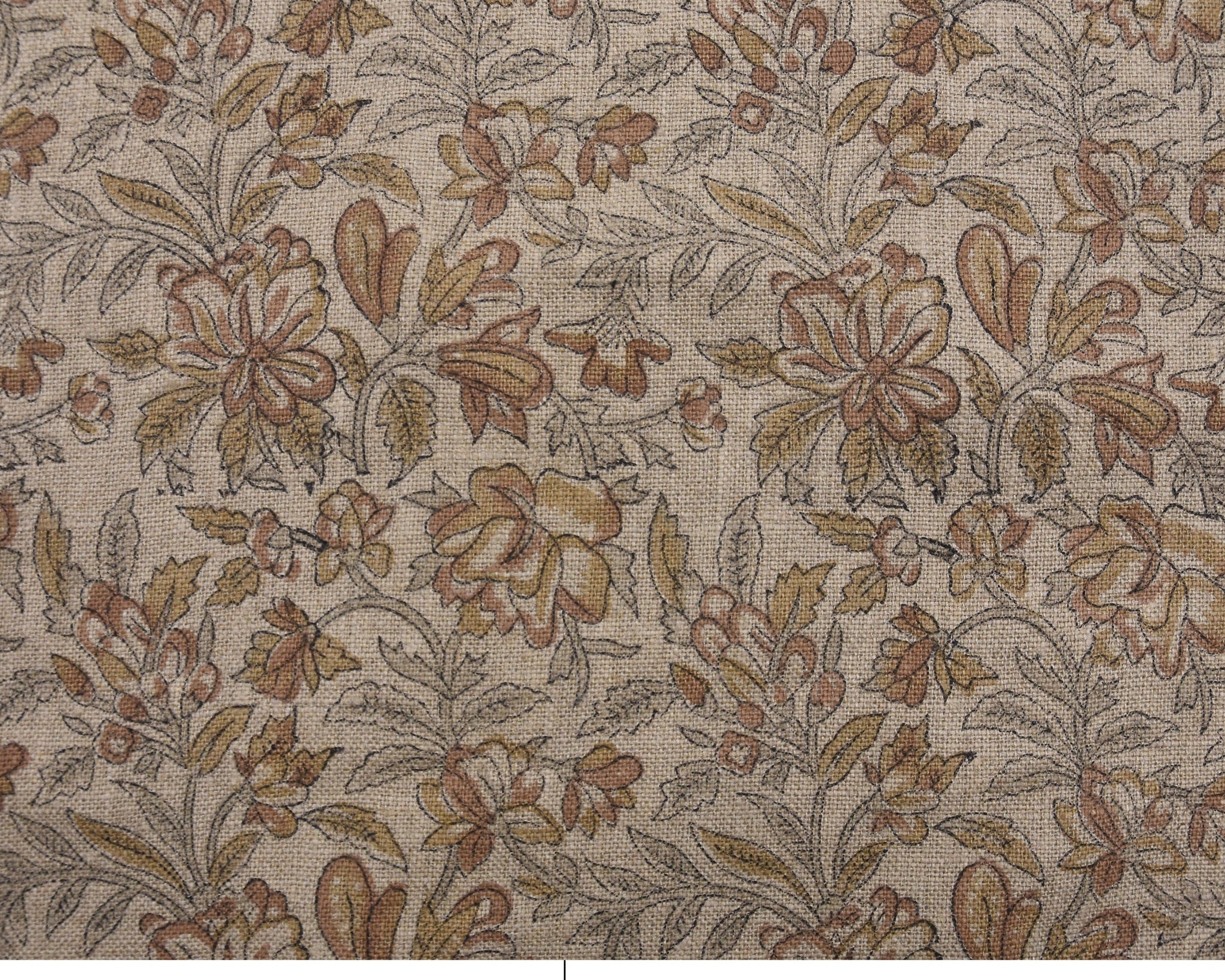 Block Printed Thick Linen Fabric - Fabritual