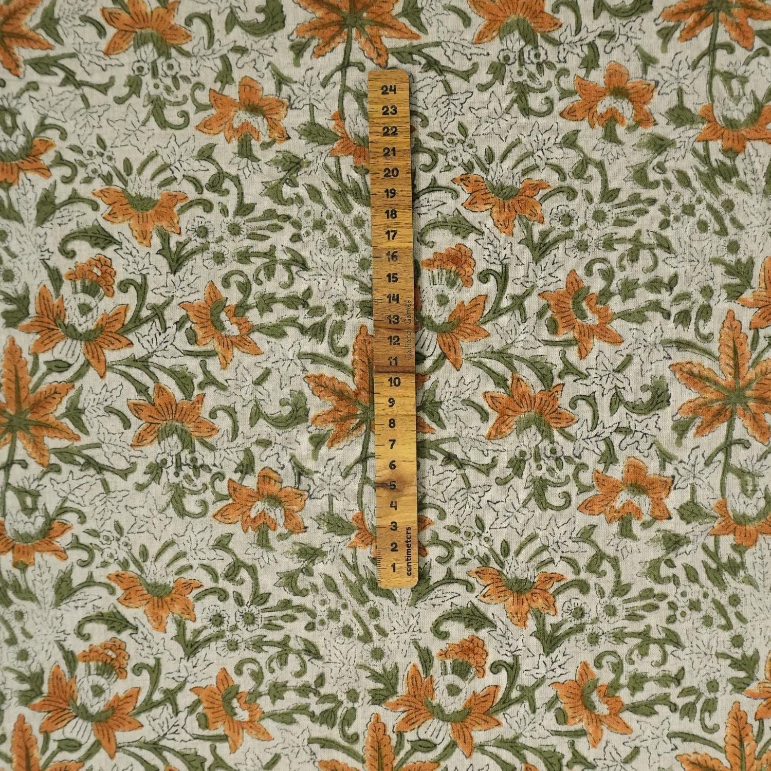 Linen Block Print Cotton Linen Fabric 50 Inch Width Light Weight Linen Natural Base Color Curtains and Drapes Upholstery Handmade Art Pillow Covers Tablecloths and Runners Bedding Tote Bag Lampshades Napkins