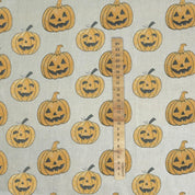 LINEN BLEND YELLOW HOME DECOR FABRIC NATURAL HANDMADE ART - YELLOW PUMPKIN