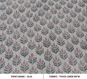 Alia Pink Home Decor Linen,Block Print Fabric,58"Linen By The Yard,Thick 360 Gsm Linen Perfect For Cushion Cover,Upholstery, Curtains