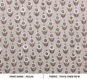 Arjun Brown  Indian Hand Block Print Heavy Linen Fabric Designer Pillowcases Thick Linen Upholstery Block Printing Art Table Cover,Curtains