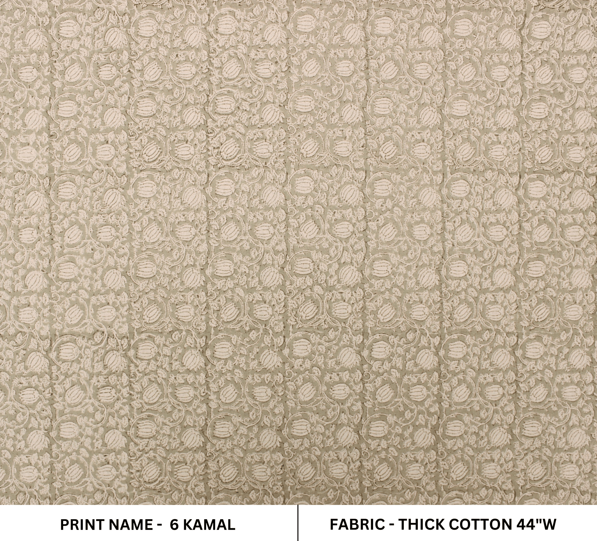 6 Kamal  Floral Block Print Fabric, Heavy Weight Fabrics By The Yard, Upholstery Fabric For Cushion Covers, Printed Tablecloth Fabric