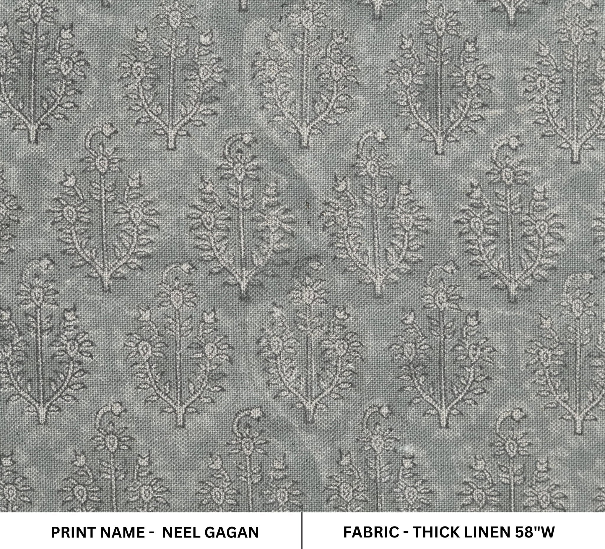 Block Print Linen Fabric, Neel Gagan  Block Print Fabric, Handloom Linen Fabric  Indian Linen & Cotton Fabrics With Hand Block  Fabritua