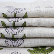 Block Printed Handmade Boho Green Floral Viscouse LInen Fabric – Kriti Design