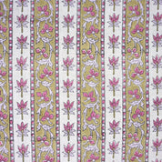 Hand Block Printed Pink Floral Viscose Linen Fabric – Laxmi Border Boho Design