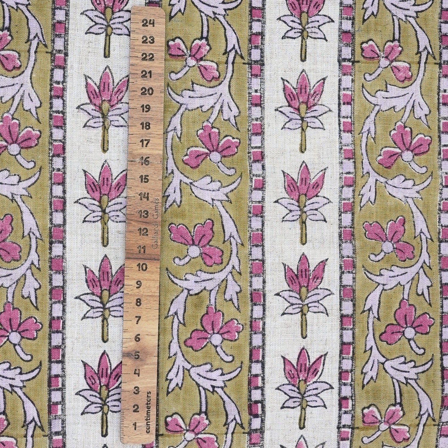 Hand Block Printed Pink Floral Viscose Linen Fabric – Laxmi Border Boho Design