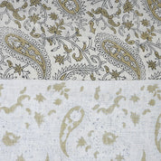 Linen Blend Soft Fabric with Brown Floral Leaf Print – Kiara Boho Design