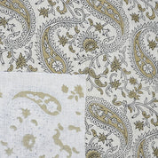 Linen Blend Soft Fabric with Brown Floral Leaf Print – Kiara Boho Design