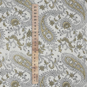 Linen Blend Soft Fabric with Brown Floral Leaf Print – Kiara Boho Design