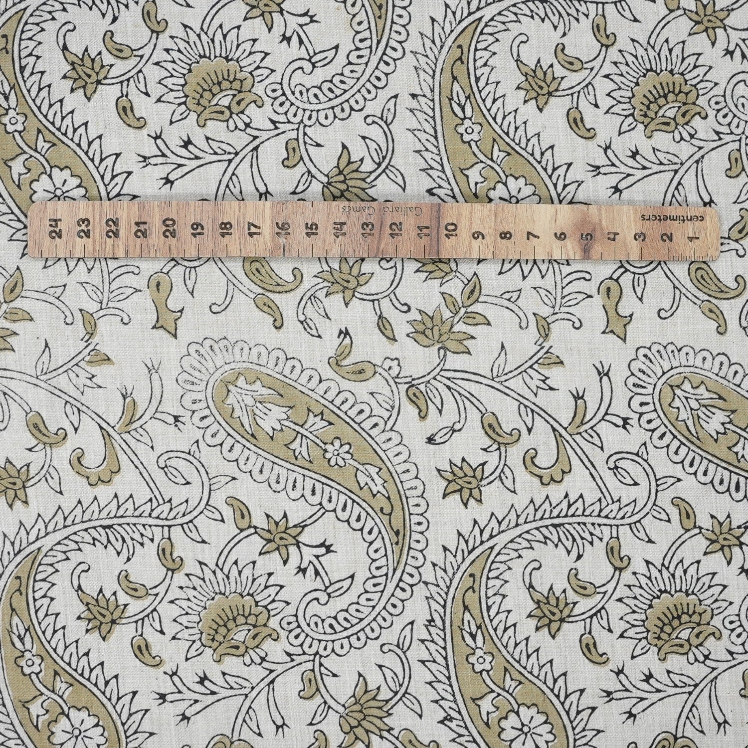 Linen Blend Soft Fabric with Brown Floral Leaf Print – Kiara Boho Design