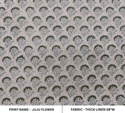Juju Flower  Floral Block Print Sofa Upholstery, Chair Upholstery Fabric, Indian Craft Linen Fabric, Waterproof Outdoor Upholstery Fabric