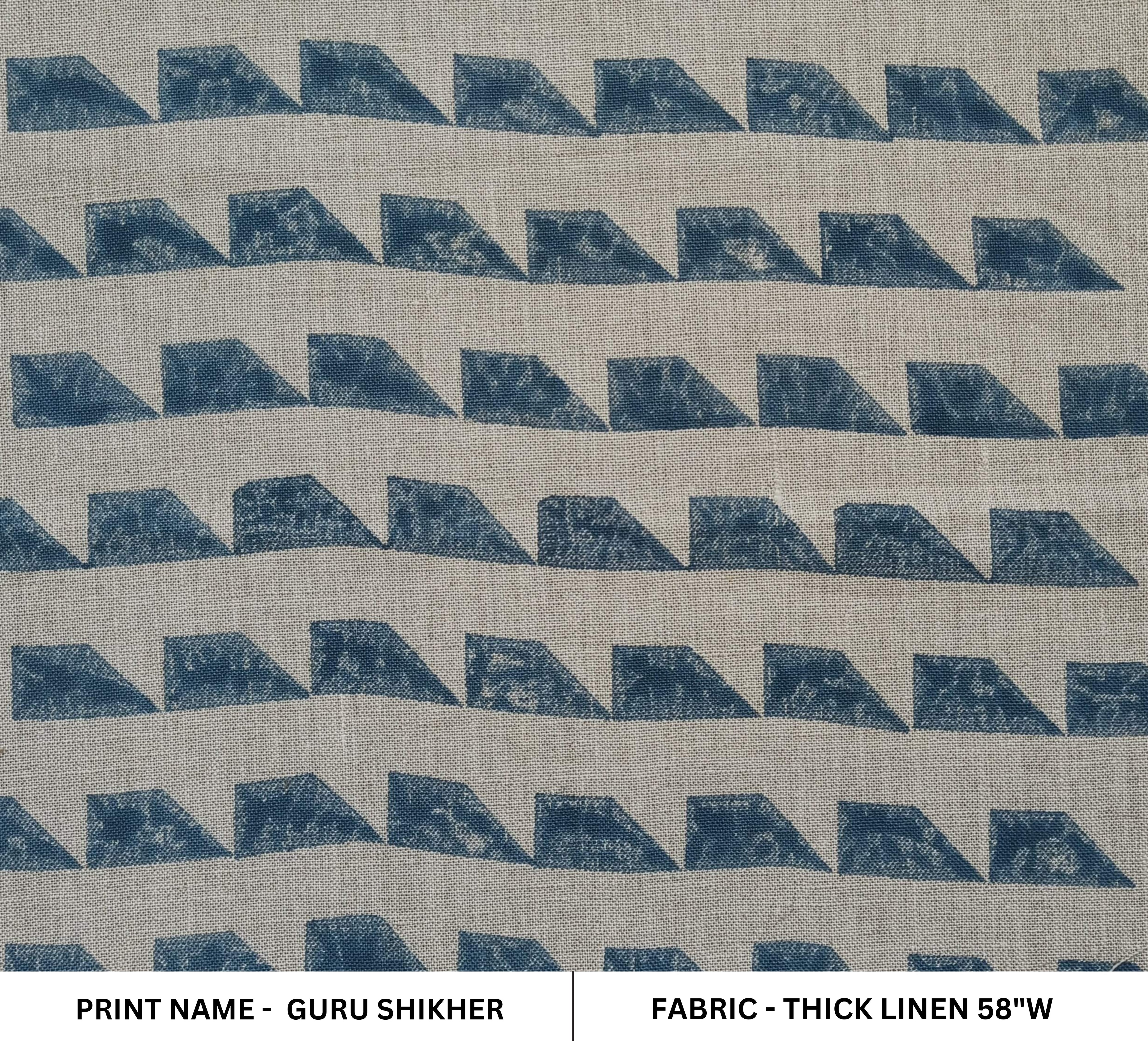 Guru Shikher Fabric  Indian Handloom, Natural Heavy Geometric Fabric, Block Print Linen, Pillow Covers, Upholstery