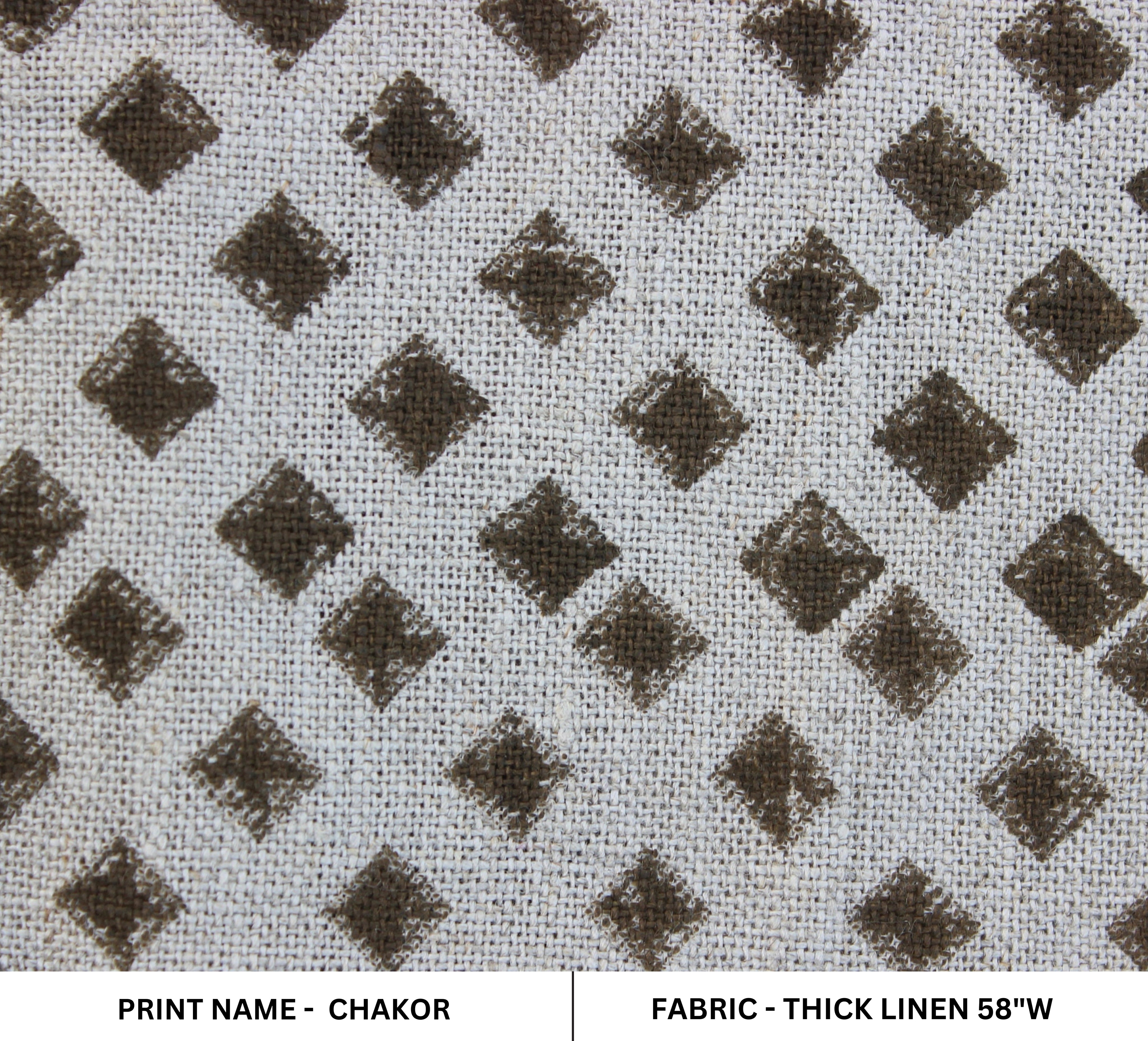 Chakor  Block Printed Pillow Cover Fabric, Hand Block Handloom Linen Fabric, Heavy Fabric, Geometric Print Fabric