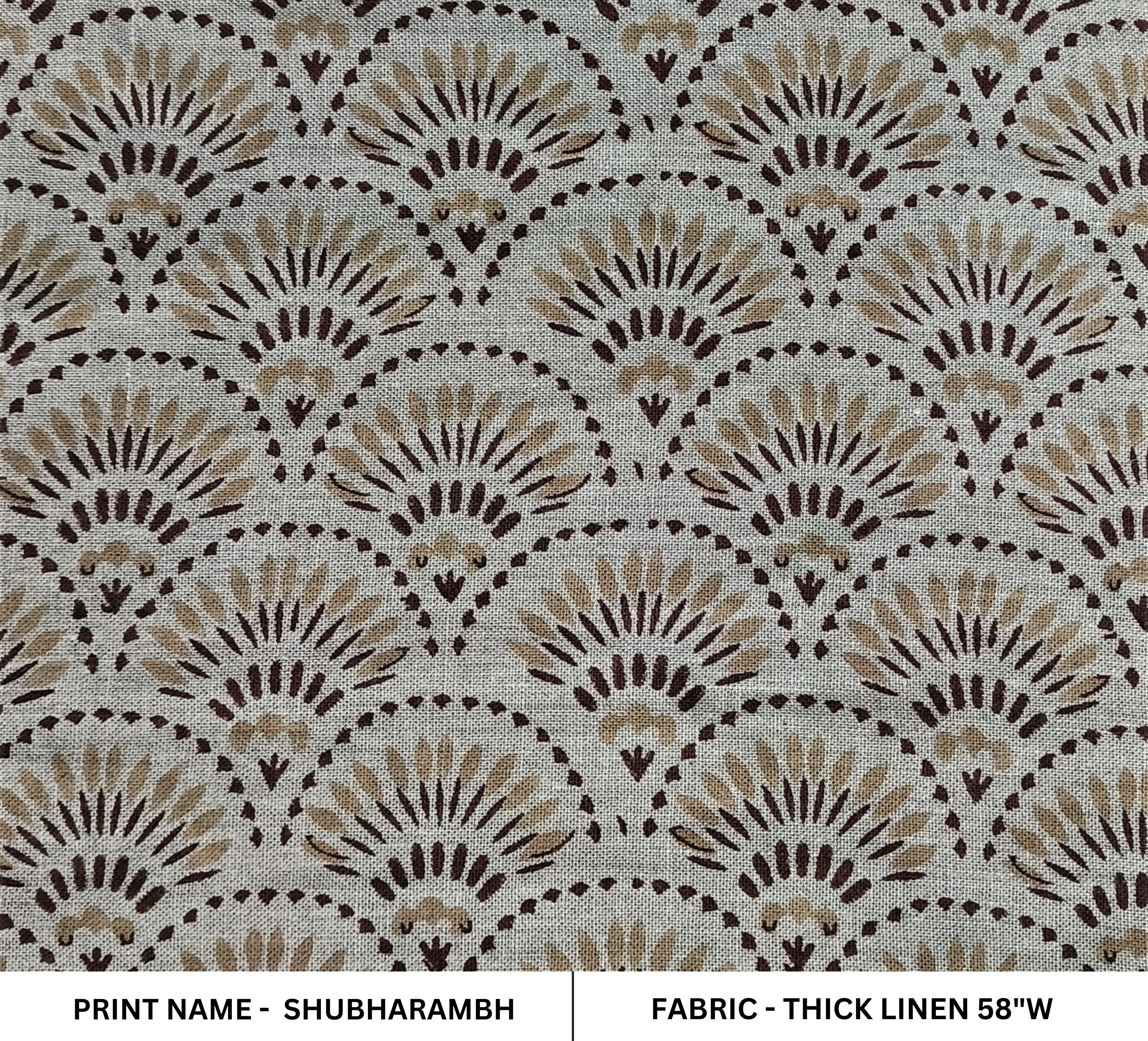 Block Print Linen Fabric, Shubharambh  Natural 100% Linen Block Print Fabric  Indian Flax Fabric By The Yard  Home Upholstery & Interior Pillow For Decors