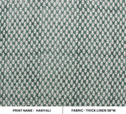 Hariyali  India Hand Block Printed Fabric  Thick Linen Fabric, Block Print By The Yard, Linen Block Print Upholstery, Hand Block Pillow
