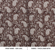 Block Print Linen Fabric, Keri Jaal   Block Print  Handloom Linen,By Yard Linen Fabric, Block Print Fabric, Fabric From India, Homedecors, Upholsteryfurnishing