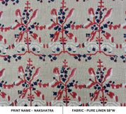 Nakshatra, Thick Linen, Hand Block Print, curtain yard, luxury fabric Linen, Sofa Cushion Fabric, printed curtains, independence day