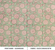 Block Print Linen Fabric, Sudarshan  Indain Hand Block, Linen Running Fabric  Block Print Fabric For Upholstery, Linen Pillow Cases Sofa Cushion
