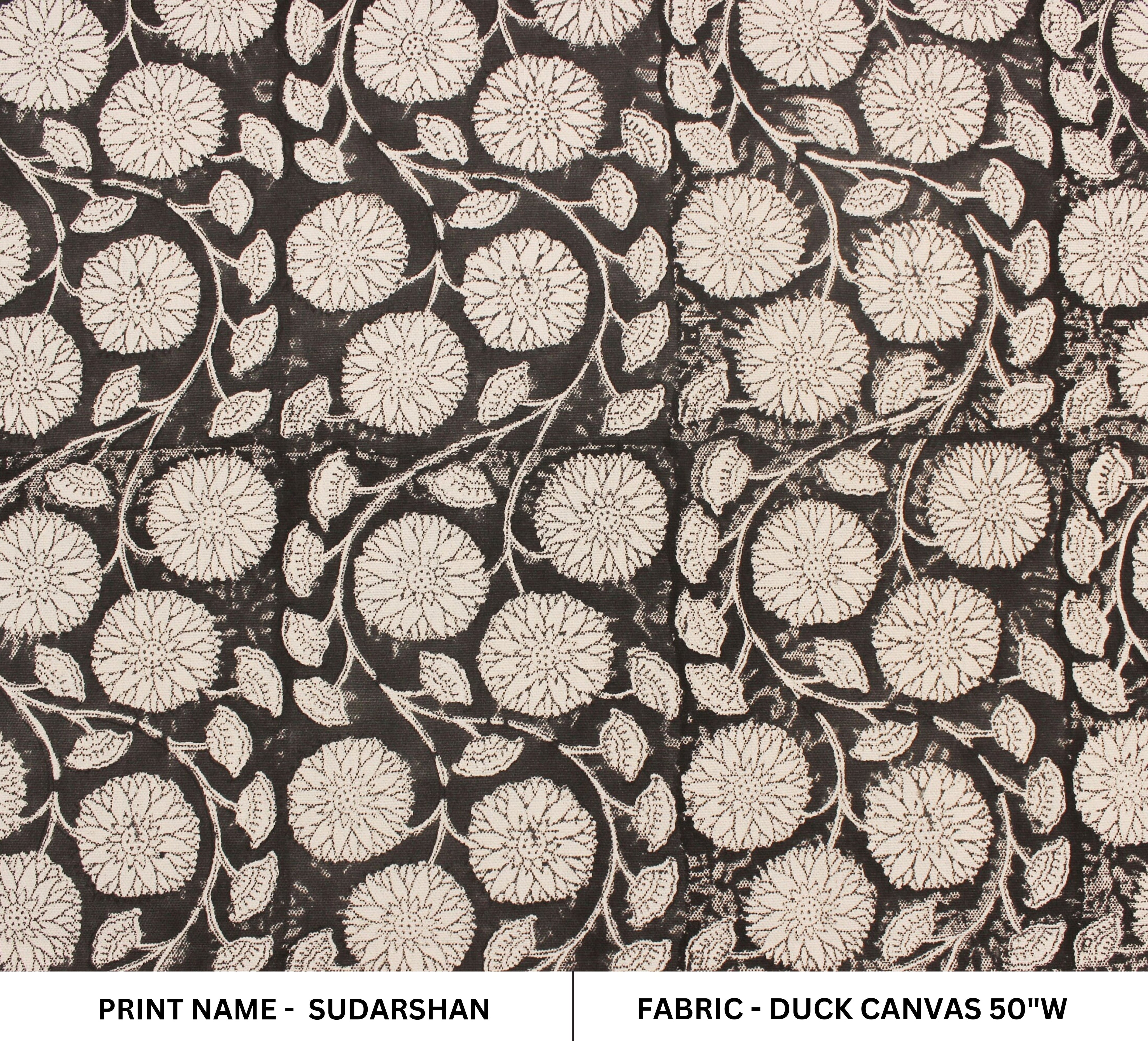 Block Print Linen Fabric, Sudarshan  Block Print Fabric  Thick Linen, Heavy Weight Printed Fabric By The Yard, For  Upholstery, Home Decor Cushions