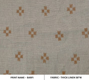 Barfi  Block Print Linen Fabric By The Yard, Grey Natural Vegetable Dye 100% Linen  Weight Fabric, Indian Fabric, Geometric Dots Print
