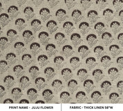 Juju Flower  Fabric With Flowers, Designer Block Print Fabric, Linen Fabric