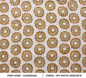 Block Print Linen Fabric, Sudarshanchakra  Handloom Hand Block Fabric  Natural Thick Linen  Block Print Running Fabric Pillow Covers, Hand Block Upholstery
