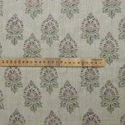 Linen Block Print Fabric 58 Inch Width Heavy Weight Linen Natural Base Color Curtains and Drapes Handmade Art Pillow Covers Tablecloths and Runners Bedding Tote Bag Lampshades Napkins by Fabritual