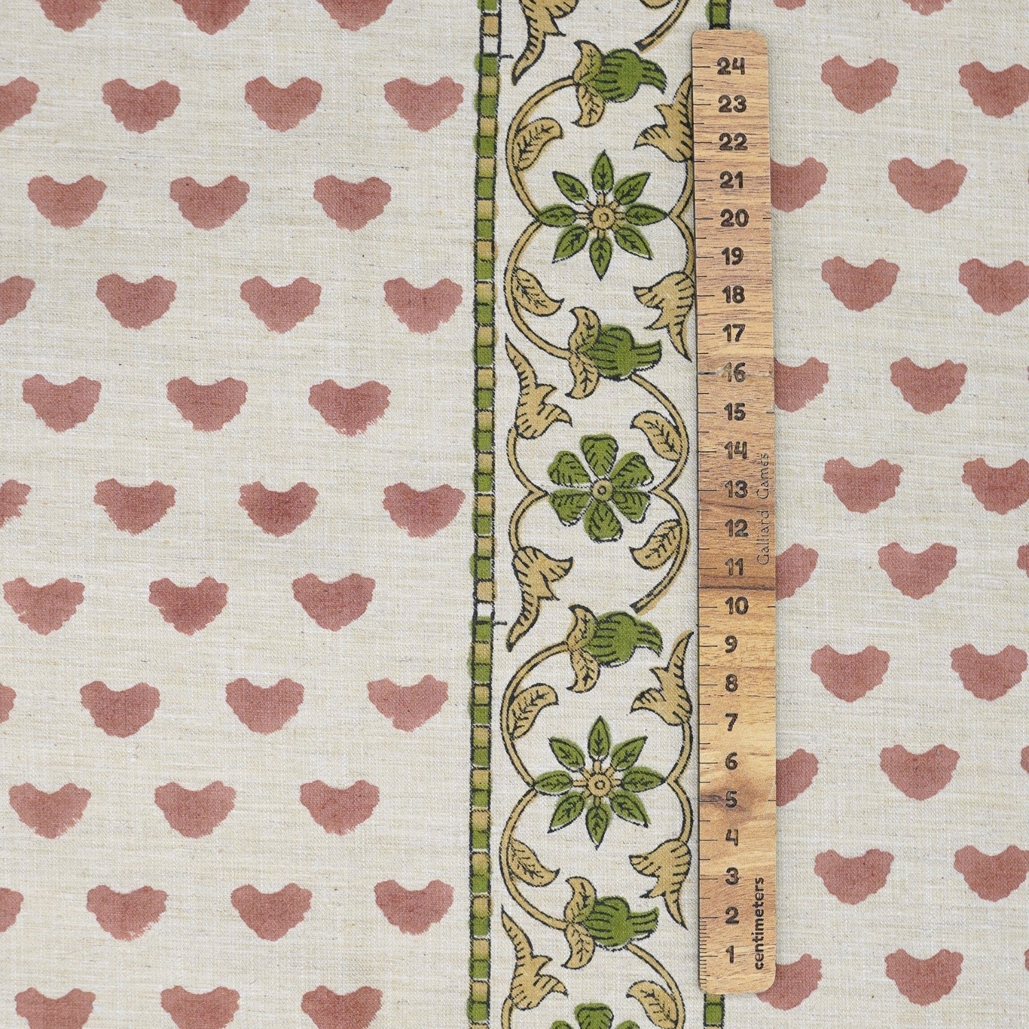 Handmade Eco-Friendly Boho Pink Floral Fabric Priya Design on Breathable Linen Blend