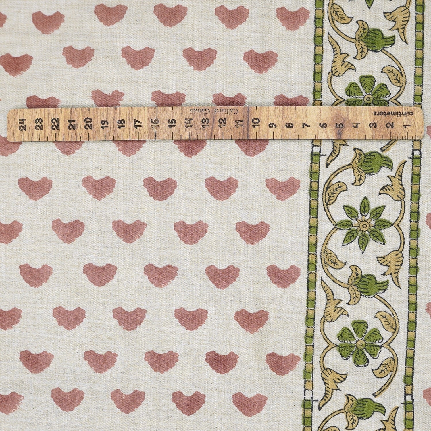 Handmade Eco-Friendly Boho Pink Floral Fabric Priya Design on Breathable Linen Blend