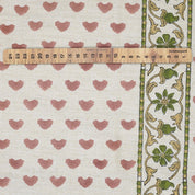 Handmade Eco-Friendly Boho Pink Floral Fabric Priya Design on Breathable Linen Blend