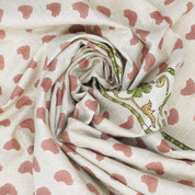Handmade Eco-Friendly Boho Pink Floral Fabric Priya Design on Breathable Linen Blend