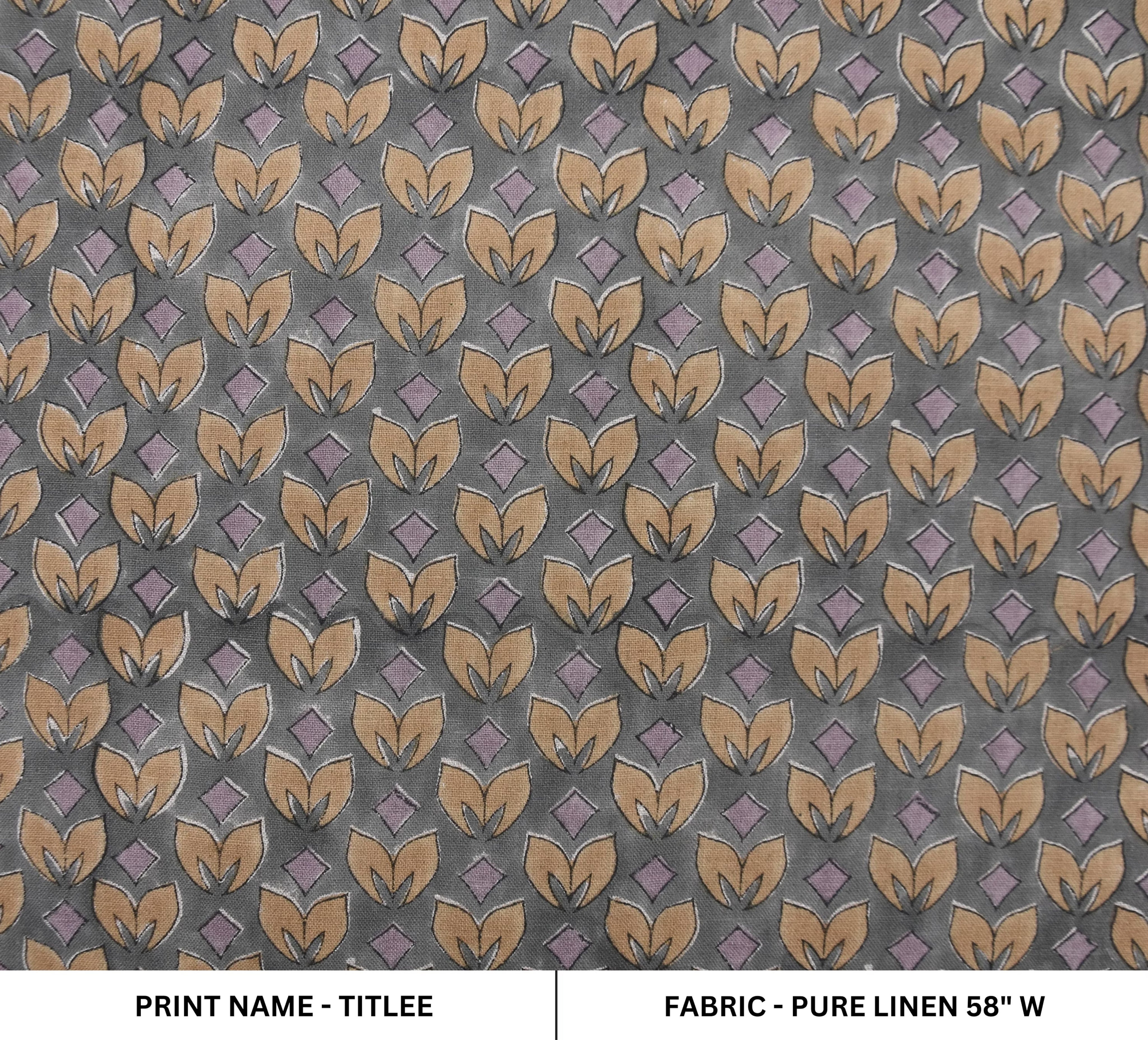 Table cloth pure linen 58" wide, block print fabric, fabric pillows and cushions, printed curtains, Indian fabric, linen fabric - TITLEE