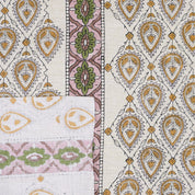 Handcrafted Yellow Floral Fabric Light Weight Linen Blend Elegance - Paan Patti