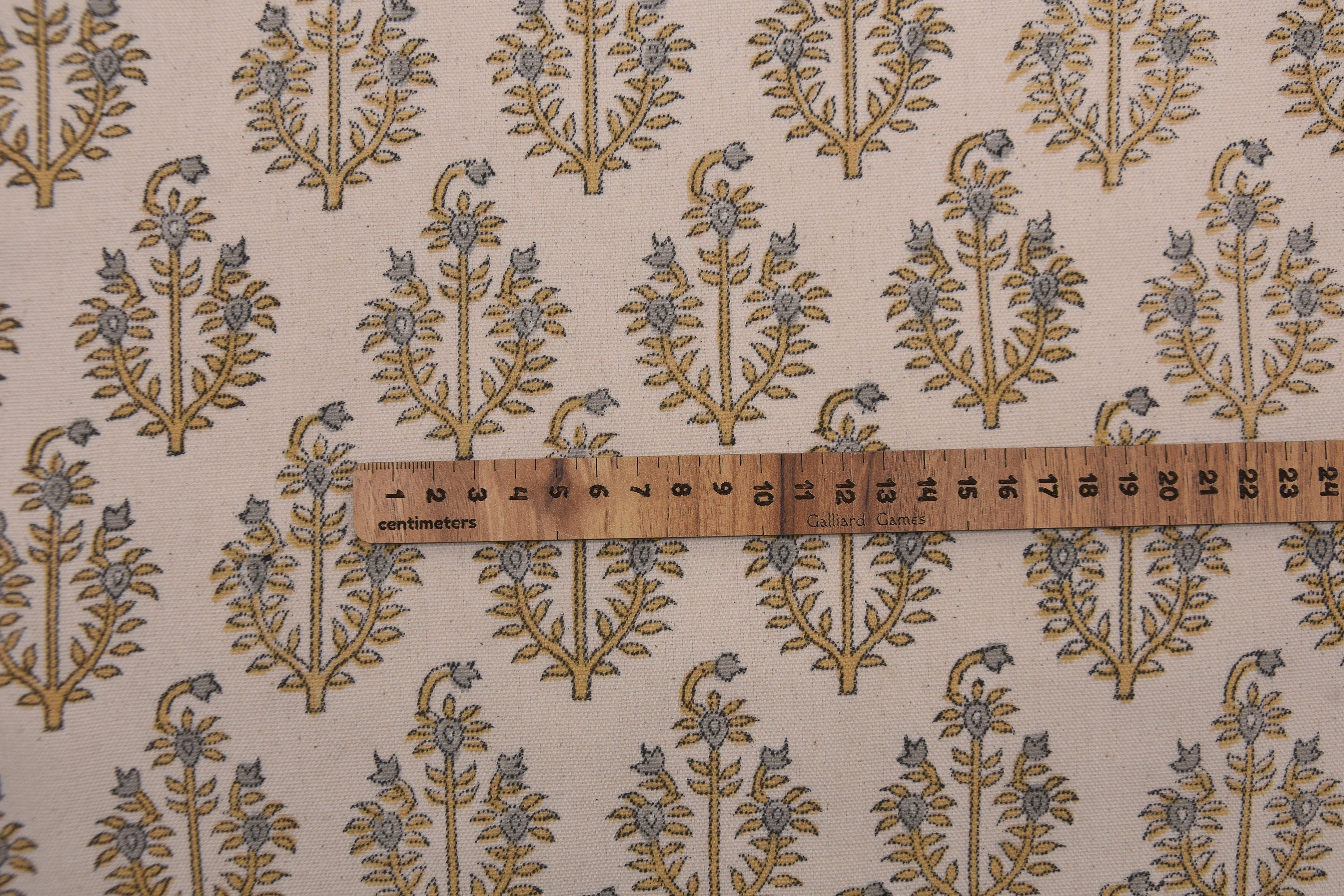 Block Print Fabric 50 Inch Width Medium Weight Duck Canvas Beige Base Color Decorative  and Drapes Pillow Covers Tablecloths and Runners Bedding Tote Bag Lampshades Napkins by Fabritual