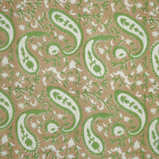 Handcrafted Green Floral Block Printed Fabric Linen Blend Beauty - Kiara
