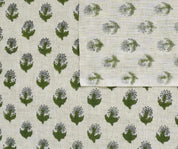Linen Block Print Cotton Linen Fabric 50 Inch Width Light Weight Linen Natural Base Color Curtains and Drapes Upholstery Handmade Art Pillow Covers Tablecloths and Runners Bedding Tote Bag Lampshades Napkins by Fabritual