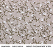 Thick linen block print fabric, floral Indian design for farmhouse interiors
Indian floral art block printed on thick linen for napkin and pillow sets
Rustic thick linen fabric, Indian floral block print for curtains and couches.