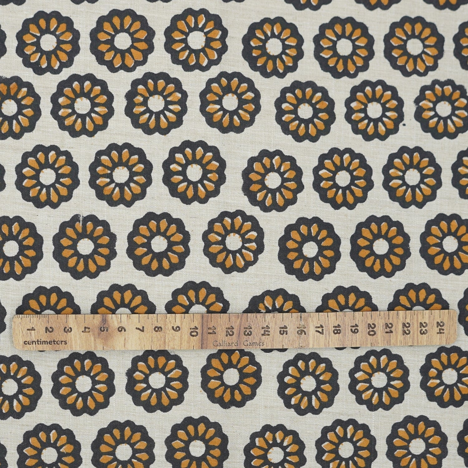 Handprinted India Made Black Floral Soft Touch Linen Blend Fabric - Bulbul