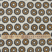 Handprinted India Made Black Floral Soft Touch Linen Blend Fabric - Bulbul