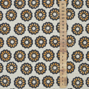 Handprinted India Made Black Floral Soft Touch Linen Blend Fabric - Bulbul