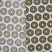 Handprinted India Made Black Floral Soft Touch Linen Blend Fabric - Bulbul