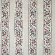 Artisanal Brown Linen Blend Fabric Boho Floral for Drapes - Bagh Buta Border
