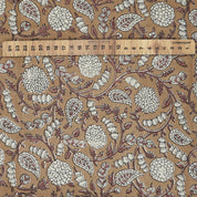 Handcrafted Brown Floral Fabric Linen Blend for Elegant Home Décor - Shilong