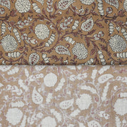 Handcrafted Brown Floral Fabric Linen Blend for Elegant Home Décor - Shilong