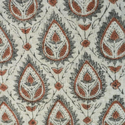 Floral Indian print cotton blend, handmade fabric for upholstery and home decor, Block printed viscose-linen fabric, Indian floral for dining sets and curtains, Indian floral cotton mix, rustic block print for napkin and pillow combinations.