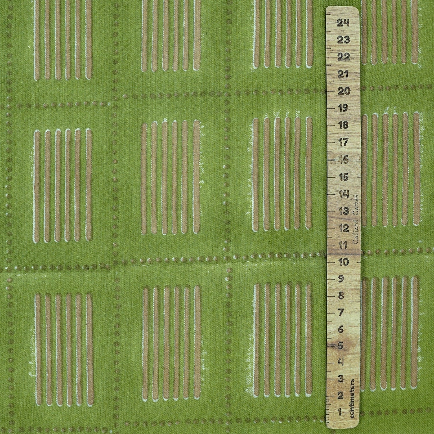 Traditional Boho Green Floral Linen Blend Fabric Lightweight Décor Textile - Yug Design