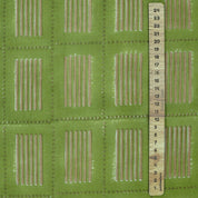 Traditional Boho Green Floral Linen Blend Fabric Lightweight Décor Textile - Yug Design