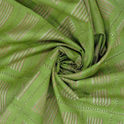 Traditional Boho Green Floral Linen Blend Fabric Lightweight Décor Textile - Yug Design